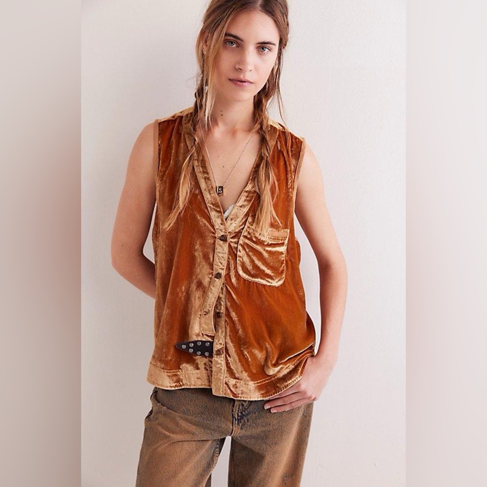 Free People We The Free Velvet South Side Shirt